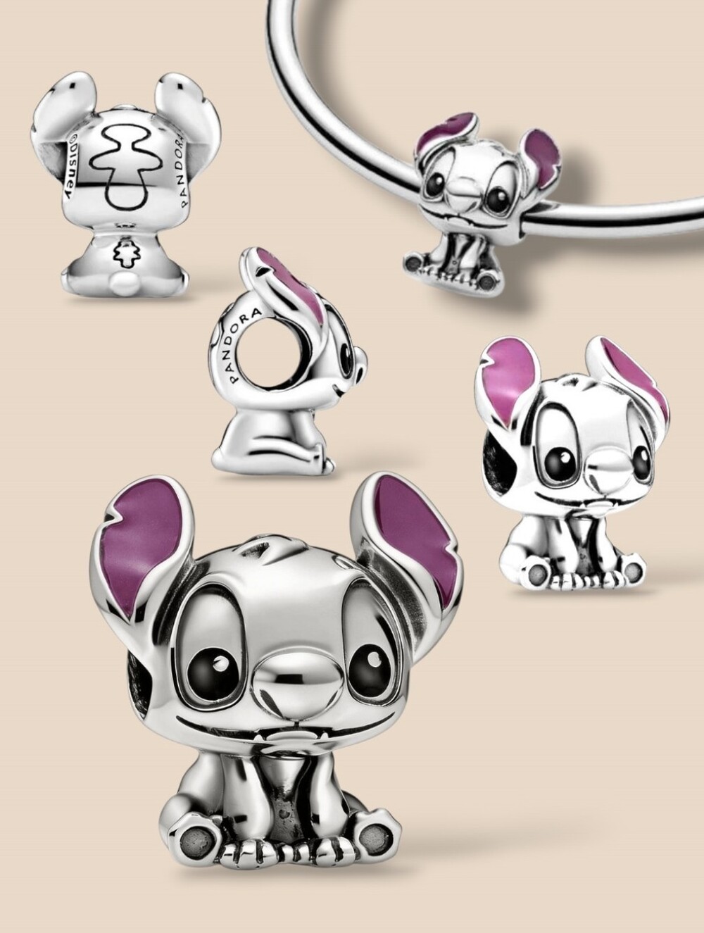 DISNEY X PANDORA Sterling Silver Lilo & Stitch Charm With Black & Purple Enamel